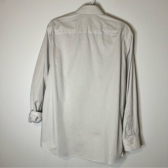 Calvin Klein Steel Regular Fit White Print Dress Shirt Men’s 15 1/2 32/33 (L) - Picture 5 of 6